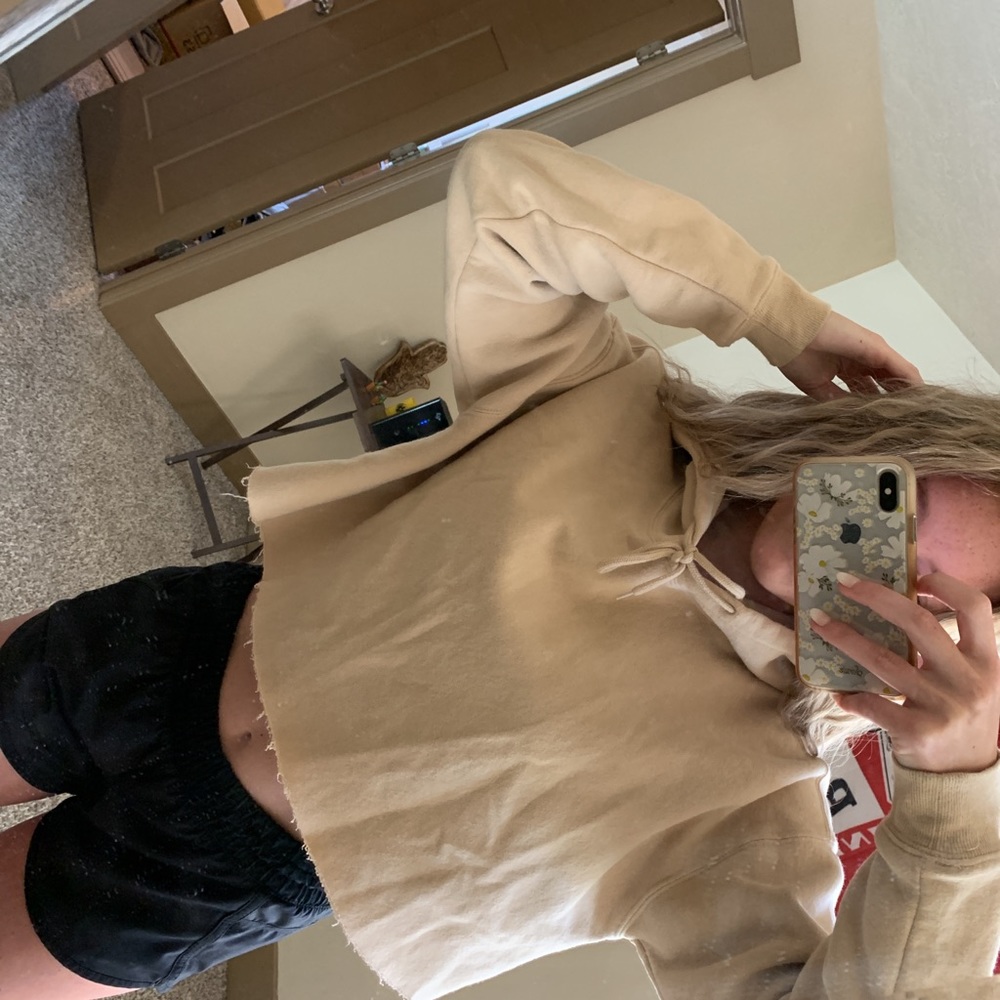 Urban Outfitters Cropped Tan Hoodie